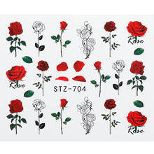 1 pçs adesivo de esqui de água flor, para tatuagem de transferência de arte do prego, pasta abstrata do prego da folha de flor, decorativa 2024 - compre barato