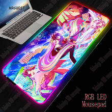 MRGBEST Game No Life Gaming Mouse Pad RGB Large Gamer Anime Computer Mousepads Led Backlight Keyboard Desk Mat for Game Player L 2024 - buy cheap