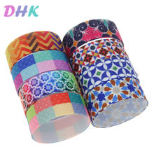 DHK 5yards pattern dots Printed Grosgrain Ribbon Accessory Hairbow Headwear Decoration DIY Wholesale OEM E1808 2024 - buy cheap