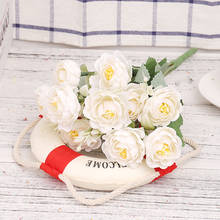 Rosas artificiais de seda branca, buquê de alta qualidade, decoração de casamento, flor falsa, decoração de casa, quarto e sala de estar 2024 - compre barato