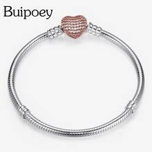 Buipoey pulseira de corrente de cobra de alta qualidade, pulseira de contas original para mulheres, meninas, pulseira fina de moda, joia diy 2024 - compre barato