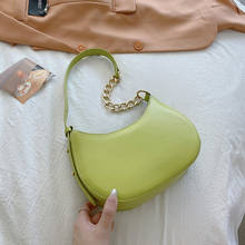 Модные женские Сумки из искусственной кожи, однотонная дизайнерская сумка через плечо, повседневная женская сумка на цепочке, маленькие сумочки на молнии 2024 - купить недорого