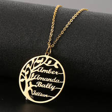 Personalize Name Necklace Tree of Life Pendant Custom Letter Pendant Stainless Steel Chain Choker Jewelry Women Accessories Gift 2024 - buy cheap
