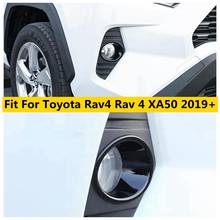 Yimaautotrims Front Fog Light Lamps Ring Cover Trim For TOYOTA RAV4 RAV 4 XA50 2019 - 2022 Black / Chrome / Carbon Fiber Look 2024 - buy cheap