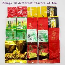 Té Pu'er adulto de China, 10 sabores diferentes, dos bolsas de té de comida verde, Material puro Pu'er Oolong 2024 - compra barato