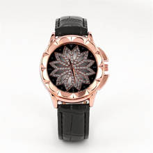 Новые модные часы со стразами для женщин, роскошный кожаный браслет с пряжкой, женские кварцевые часы, часы reloj mujer 2024 - купить недорого