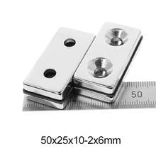 1/2/3/5PCS 50x25x10-6 Big Block Magnets 2 holes 6mm Strip Neodymium Magnet 50x25x10 Strong Permanent NdFeB Magnetic 50*25*10 2024 - buy cheap