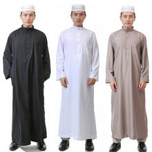 Roupas islâmicas muçulmano, 6 cores, roupa masculina de arábia saudita, paquistão, dubai, abaya árabe, roupão tradicional com muçulmano 2024 - compre barato