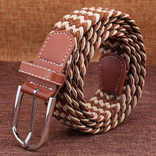 Hot Fashion Men Women Casual Knitted Pin Buckle Belt Woven Canvas Elastic Stretch Cintos Plain Webbing Belts for Women Strap 2024 - buy cheap