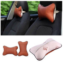 One piece car seat covers cushion headrest Emulation silk seat supports for ford bmw toyota volkswagen Neck Auto Safety Pillow 2024 - buy cheap