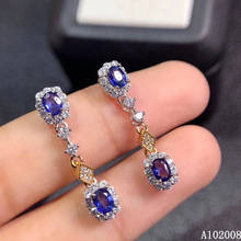 KJJEAXCMY fine jewelry 925 sterling silver inlaid natural sapphire ear studs vintage ladies earrings support testing 2024 - buy cheap