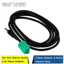 #0820 Aux In Input 3.5mm Adapter & Radio removal keys For Renault Clio Megane Laguna MP3 For iPod 2024 - buy cheap