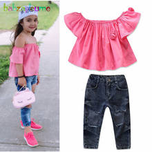 2Piece/2-6Years/2020  Spring Summer Toddler Outfits Fashion Baby Girls Clothing Sets T-shirt+Jeans For Children Clothes BC1575 2024 - buy cheap