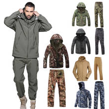 2021 военные мужские камуфляжные тактические зимние водонепроницаемые куртки из кожи акулья кожа, флисовое пальто, армейская ветровка, одежда для улицы 2024 - купить недорого