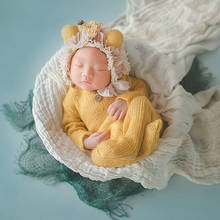 Одежда для фотосъемки новорожденных шляпа + комбинезон + подушка + кукла 4 шт./компл. реквизит для фотосъемки новорожденных аксессуары для обертывания фона студийные съемки наряды 2024 - купить недорого