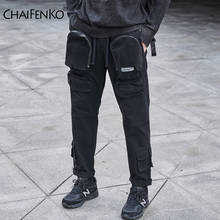 CHAIFENKO Black Cargo Pants Men Hip Hop Streetwear Joggers Sweatpant Fashion Harajuku Harem Pant Multi-Pocket Casual Mens Pants 2024 - buy cheap