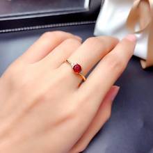 Anillo de rubí rojo encantador para mujer, conjunto de joyería, collar, pulsera, Gema natural Certificada, regalo de cumpleaños chapado en oro y plata 925 auténtica 2024 - compra barato