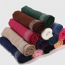 Bufanda de algodón con purpurina para mujer musulmana, hijab islámico de 75x180cm con diamantes, Fular largo 2024 - compra barato