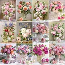 Full Round Diamond Painting Flower 5D DIY Diamond Embroidery Peony Rhinestone Picture Cross Stitch Rose Full Square Home Decor 2024 - buy cheap