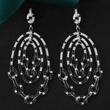 GODKI 2020 Luxury Trendy Link Chain Long Drop Earrings Cubic Zircon Earrings For Women Drop Earrings Brincos Fashion Jewelry 2024 - buy cheap