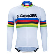 SGCIKER-Jersey de Ciclismo de manga larga para hombre y mujer, Ropa térmica de invierno con forro polar, Jersey con diseño de arcoíris para Ciclismo de montaña 2024 - compra barato