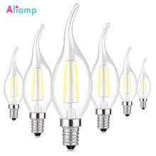 E14 LED Filament Light Bulbs 2W 4W Clear Candle Small Edison Screw C35 Warm Cool White Chandelier Lamp 20W 40W Equivalent 6Pack 2024 - buy cheap