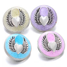 6pcs/lot New Snap Button Jewelry 18mm Snap Buttons Jewelry Rhinestone Angle Wings Fit DIY Snap Button Bracelet Necklace Jewelry 2024 - buy cheap