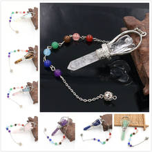 FYJS Unique Silver Plated Classic Angel Rock Crystal Scepter Pendant Healing Chakra Fluorite Stone Jewelry 2024 - buy cheap