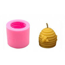 Abeja en forma de panal de abeja, vela de escayola 3D de silicona, artesanía de Fondant de silicona, decoración de pasteles 2024 - compra barato