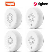 Sensor Detector de humo Zigbee, sistema de seguridad inteligente para el hogar, bomberos, Notificación por aplicación Tuya, alarma contra incendios de 85dB, novedad de 2021 2024 - compra barato