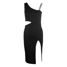 Zc1975 nova moda feminina verão cor pura alças de ombro sexy slim preto vestido barato atacado 2020 2024 - compre barato