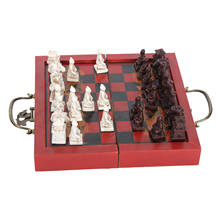 Chinese Terracotta Warriors Chess Set 8"x8" Folding Chessboard Vintage 2024 - buy cheap