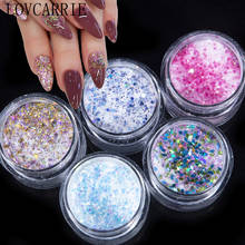 1 Jar Popular Acrylic Nail Powder Dipping Powders Holographic Glitter Pigment Sequins Nail Art Decorations for Builder Gelpolish 2024 - buy cheap