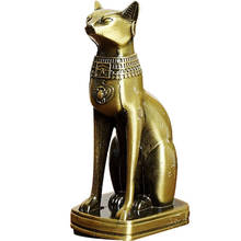 Metal Bastet Statue Egyptian Cat God Figurine Cat Ornament Alloy Animal Sculpture Home Office Desktop Decoration Souvenir Gift 2024 - buy cheap