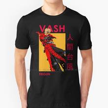 Trigun Vash The Stampede Dual Wield Anime T Shirt 100% Pure Cotton Vash Vash The Stampede Trigun Tri Gun Trigun Humanoid 2024 - buy cheap