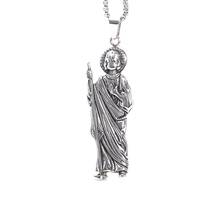 Silver color Men's Stainless Steel St Jude  Saints Apostle of Jesus Pendant 2024 - buy cheap