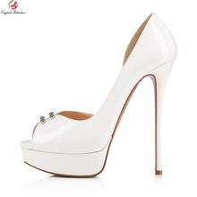 Females Patent Leather High Heels Party Fashion Girls Sexy Thin Heels Shoes Platform Peep Toe Woman High Heels Large Size 34-45 2024 - buy cheap