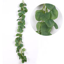 1m Eucalyptus Leaves Vine Artificial Green Leaves Garland Rattan Artificial Plants Ivy Wreath Wall Wedding Decoration 2024 - buy cheap