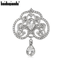 baiduqiandu New Arrival Vintage Style Clear Crystal Drop Wedding Brooches Decorative Accessories 2024 - buy cheap