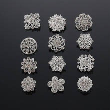 12pcs/set Rhinestone Brooch Pins Fashion Crystal Flower Brooches Bridal Wedding Gift for Women Shawl Clip Clothing Accessories 2024 - buy cheap