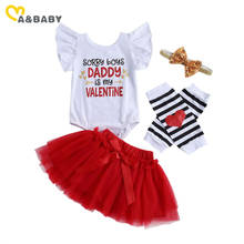Ma&Baby 0-24M Valentine's Day Newborn Infant Toddler Baby Girls Clothes Set Letter Romper Red Skirts Outfits Cute Costumes 2024 - buy cheap