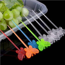 Kitchen tableware dessert cocktail sign butterfly craft fruit toothpick interesting Fruit salad Fork Toothpick 400pc/lot 2024 - buy cheap