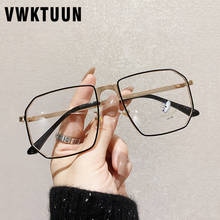 Vwktuun óculos de bloqueio de luz azul, armações de óculos de metal para mulheres e homens, vigas de tamanho grande, armações de óculos de miopia 2024 - compre barato