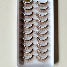 10 Pairs  Natural 3D Brown false Eyelashes Natural Soft Fake Lashes Makeup Kit Mink Lashes extension  maquiagem 2024 - buy cheap