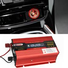 Inversor de corriente para coche, convertidor de 600W, cc 12V/24V a CA 110V/220V, protección automática de cortocircuito, adaptador de portátil automático, pantalla LCD 2024 - compra barato