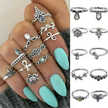 13 Types Fashion Vintage Ring Set Femme Stone Silver Midi Finger Rings Women Jewelry Knuckle Ring Wedding Rings Set Jewelry Gift 2024 - buy cheap