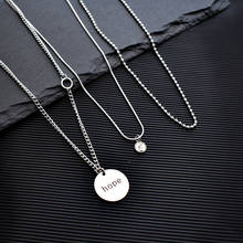 Origin Summer Elegant Hope Letter Portrait Coin Necklace Beaded Chain Multi Layering Chokers Necklaces for Women Fashion Jewelry 2024 - buy cheap