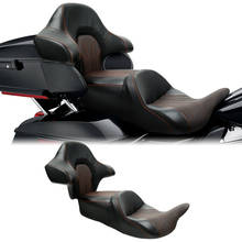 Asiento de pasajero para motocicleta, respaldo para Harley Touring Road King Electra Street Glide 2014-2020, color negro y marrón 2024 - compra barato