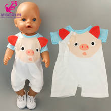 Roupa da boneca 43 cm roupa da boneca do bebê macacão 18 polegada boneca terno do bebê presente de natal da menina 2024 - compre barato