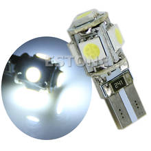 Lâmpadas led internas de led t10 5-smd 5050, luz branca tipo cunha w5w 194 168, 1 peça 2024 - compre barato